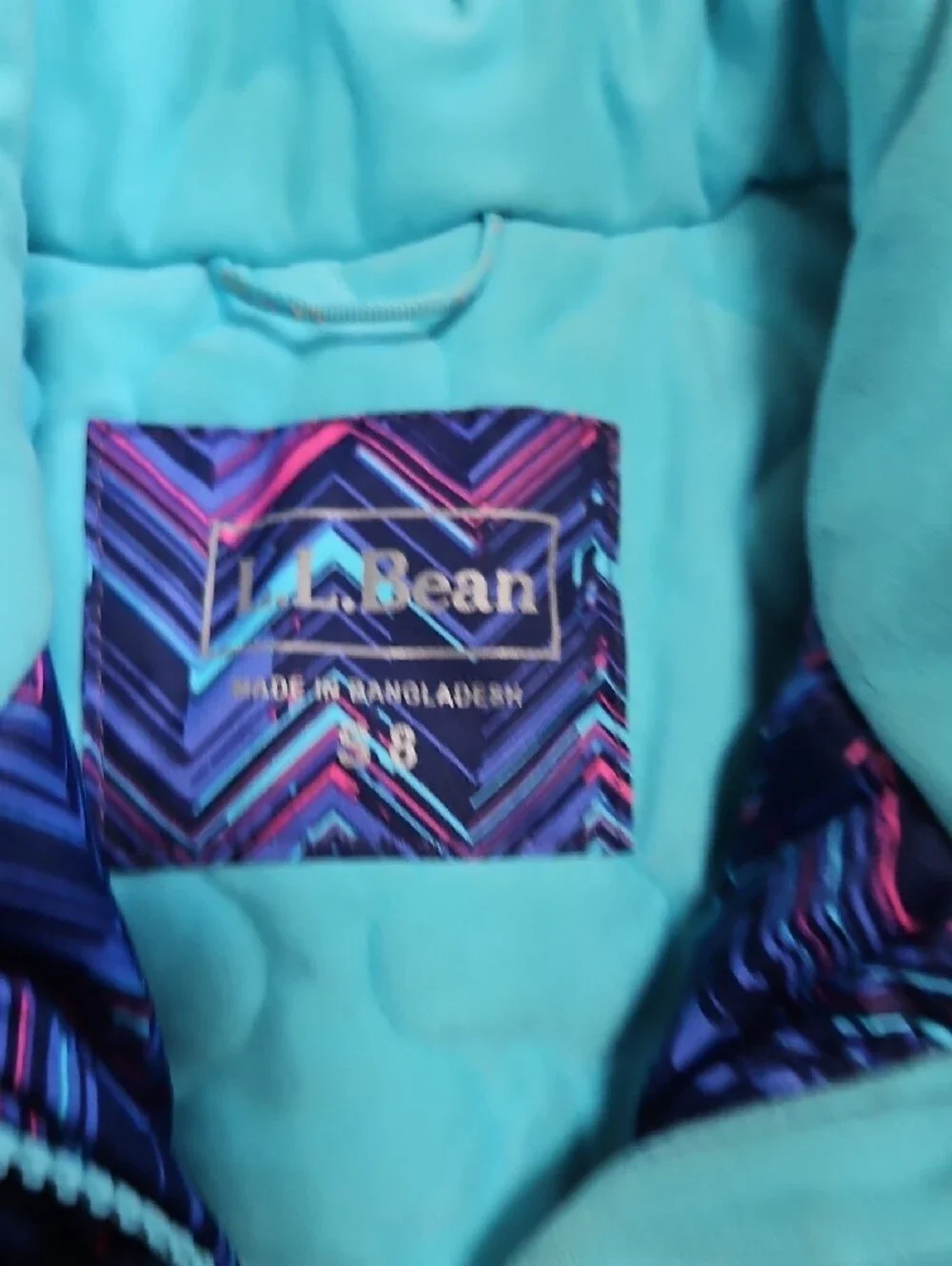 Kids Blue Chevron Winter Jacket with Aqua Lining